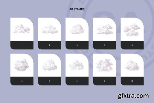 Realistic Clouds Stamps for Procreate V3RP5KT