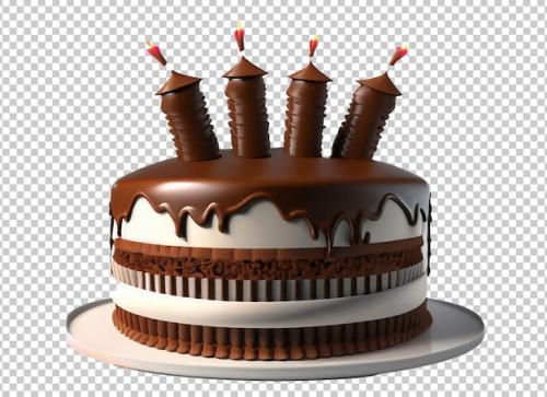 Premium PSD | Beautiful birthday cake Premium PSD