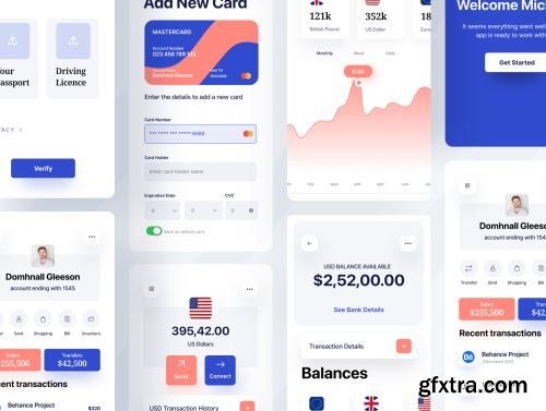 Finity App UI Kit For Banking, Finance and Money Transfer Kit Ui8.net