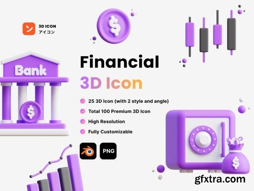 Financial 3D Icon Ui8.net