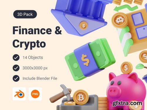 Finance & Crypto 3D Icon Pack Ui8.net