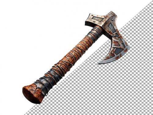 Premium PSD | A old axe isolated with transparent background Premium PSD