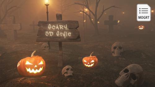 Videohive - Scary Halloween 3D Logo Intro - MOGRT - 48628115 - 48628115