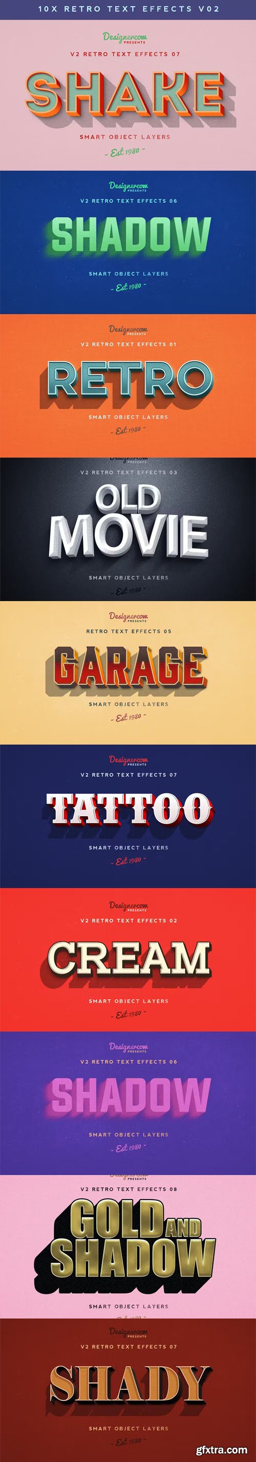 Retro Text Effects V2 - Photoshop Styles