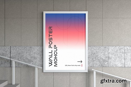 Subway Underground Wall Poster Mockup 3T2DKYA