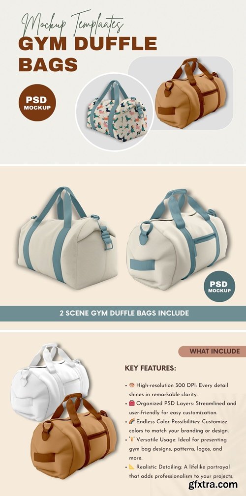 Gym Duffle Bags Mockup 67HRZRV