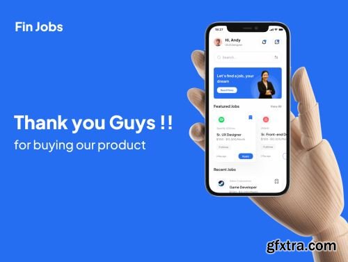 Fin Jobs - Jobs Finder App UI Kits Ui8.net