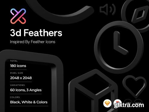 Feather Icon 3D Pack Ui8.net