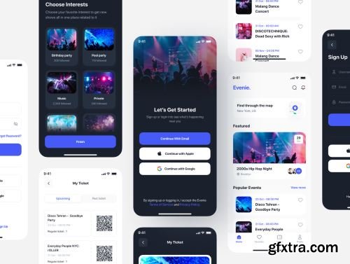 Evenie - Event Booking App UI Kit Ui8.net