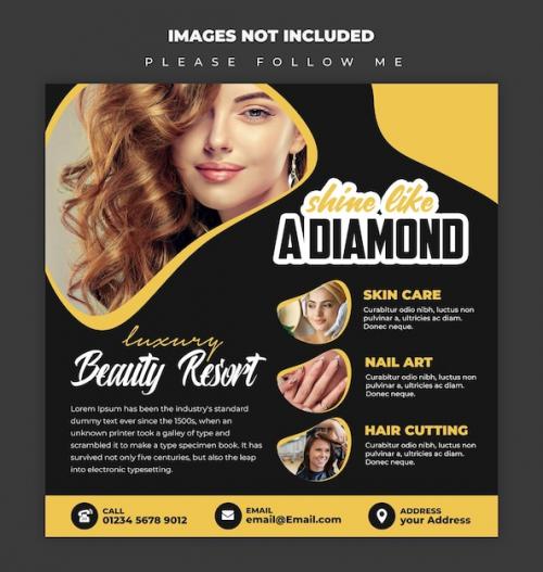 Premium PSD | Psd beauty center social media or instagram post template design Premium PSD