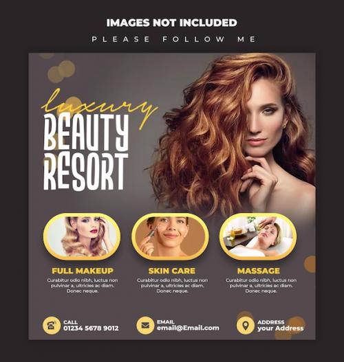 Premium PSD | Psd beauty center social media or instagram post template design Premium PSD