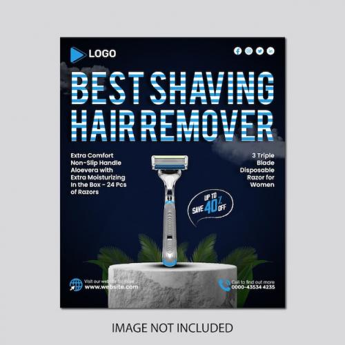 Premium PSD | New arrival hair remover social media instagram post web banner template Premium PSD