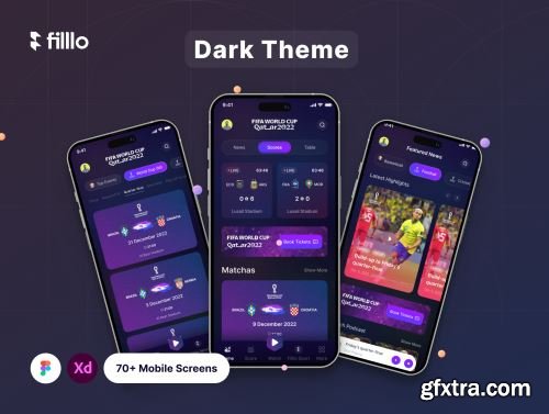 Filllo Live Score App UI Kit Ui8.net