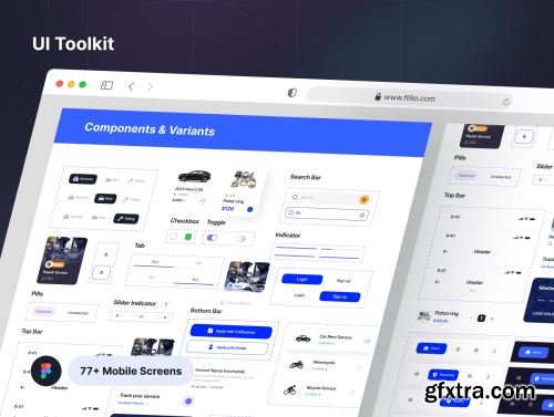 Filllo Automotive App UI Kit Ui8.net