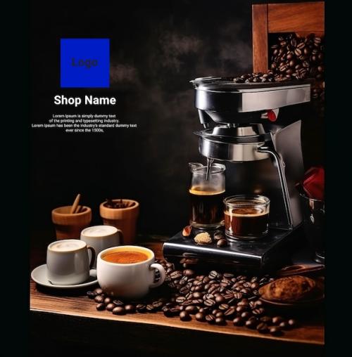 Premium PSD | Psd coffee shop menu book design background generated by ai Premium PSD