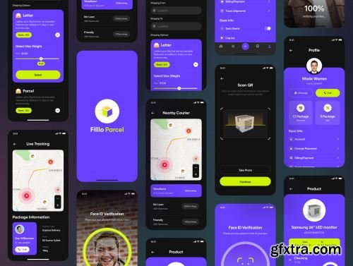 Filllo Parcel Delivery App UI Kit Ui8.net