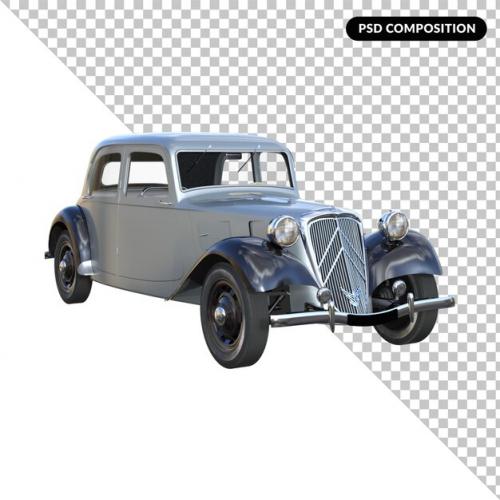 Premium PSD | Classic car isolated 3d Premium PSD