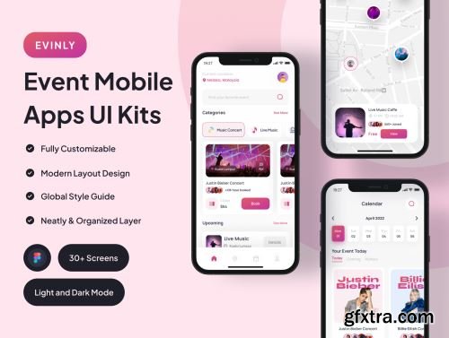 Evinly - Event Mobile Apps UI Kits Ui8.net