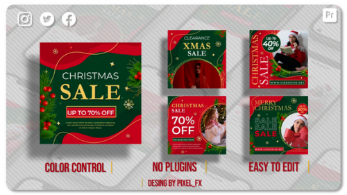 Videohive - Christmas Sale Posts V1 I MOGRT - 48660645 - 48660645