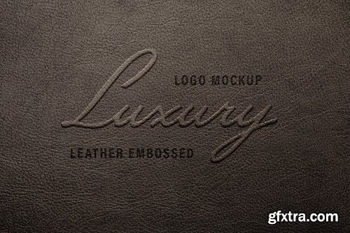 Pressed Leather Luxury Logo Mockup GFLKA8F