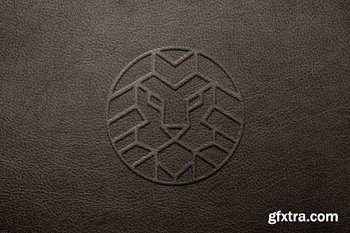 Pressed Leather Luxury Logo Mockup GFLKA8F