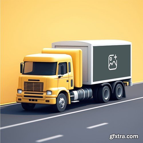 3D Truck mockup HEKZCFZ