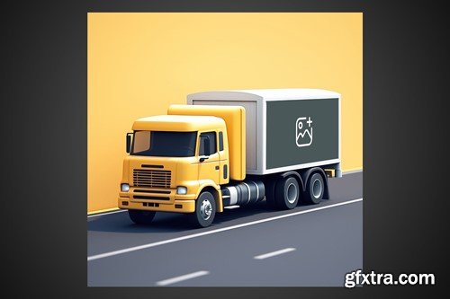 3D Truck mockup HEKZCFZ