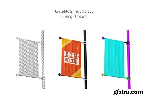 Banner on Pillar Mockup Set 8N73PR3