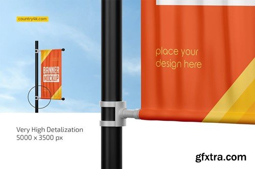 Banner on Pillar Mockup Set 8N73PR3