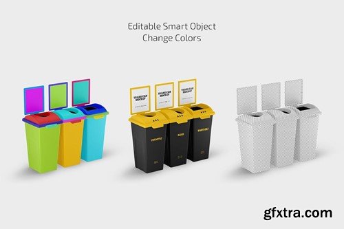 Plastic Trash Can Mockup Set W6KSSKM