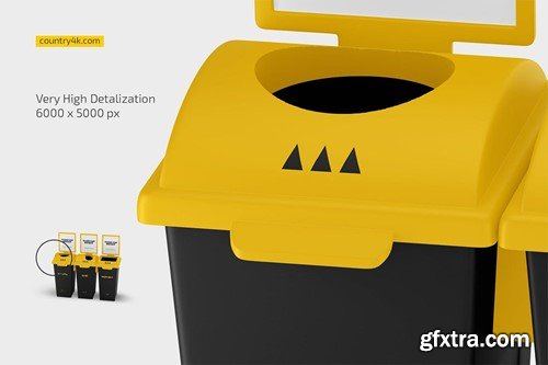 Plastic Trash Can Mockup Set W6KSSKM