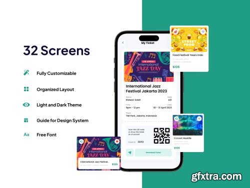 Eventrue - Event Boking Mobile App UI KIT Ui8.net