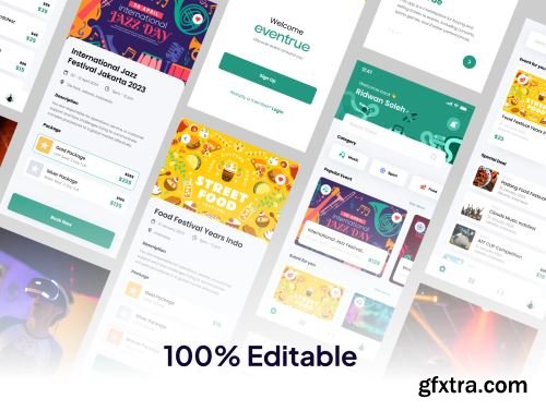 Eventrue - Event Boking Mobile App UI KIT Ui8.net