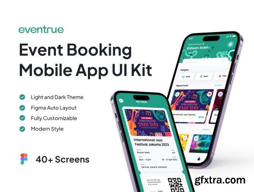 Eventrue - Event Boking Mobile App UI KIT Ui8.net