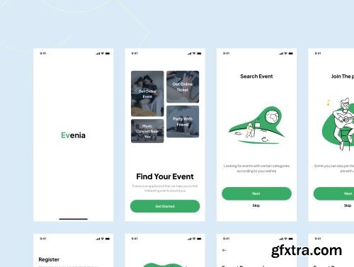 Evenia - Event App UI Kit Ui8.net