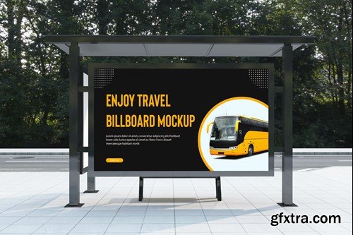 Bus Stop Billboard Mockup 2ZK8P5Y