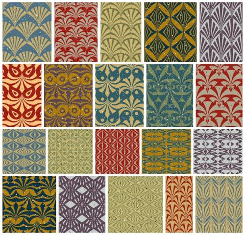 Premium Vector | Vintage tiles seamless patterns, 20 designs vector set. Premium PSD