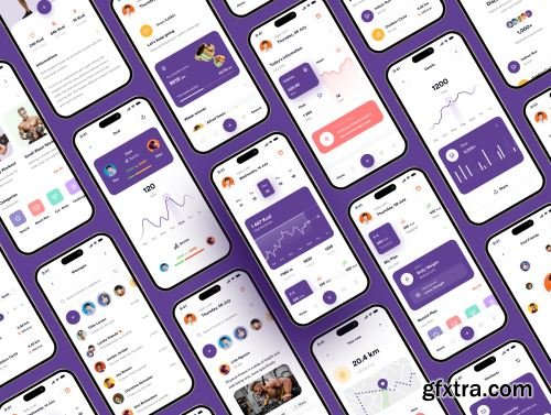 Fitness App UI Kit - Fitcase Ui8.net