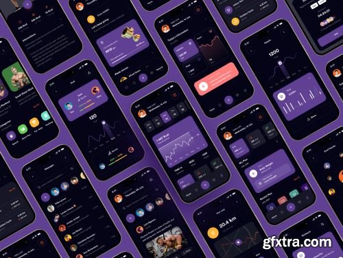 Fitness App UI Kit - Fitcase Ui8.net