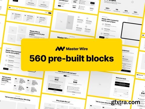 Wireframe Kit - Master Wire desktop v1.0 Ui8.net