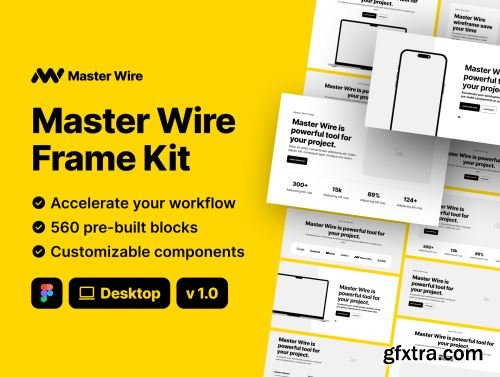 Wireframe Kit - Master Wire desktop v1.0 Ui8.net
