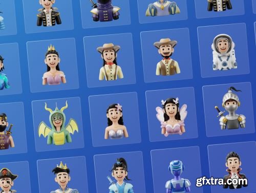 30 3D Avatar and Character Icon Set Vol 1 Ui8.net