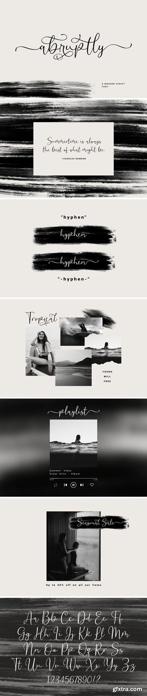 Abruptly - a Modern Script Font 7039040