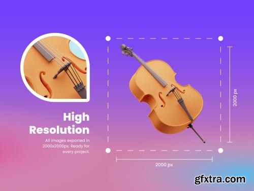 30 3D Musical Elements Icons Ui8.net