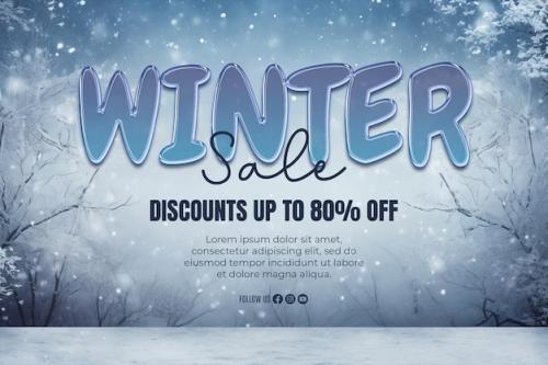 Premium PSD | Winter sale banner template Premium PSD