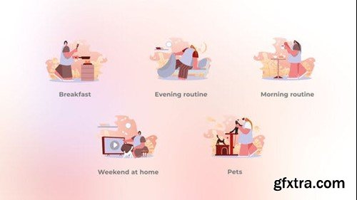 Videohive Weekend at Home - Body Positive  Flat Concept 48849904