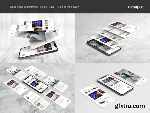 UI/UX App Presentation - Phone & Notebook Mockup Ui8.net