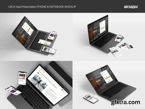 UI/UX App Presentation - Phone & Notebook Mockup Ui8.net