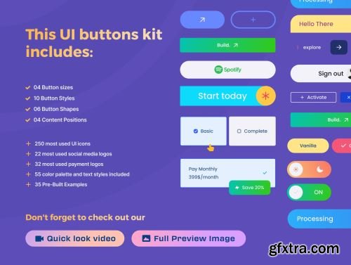 UI Buttons Kit For Figma Ui8.net