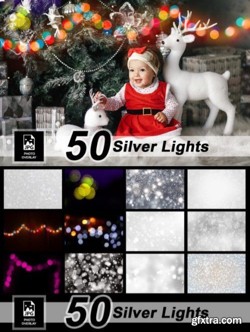 50 Silver Lights Photo Overlay